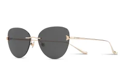 Shop EYE'M Rimless Cat-Eye Sunglasses in Gold online.