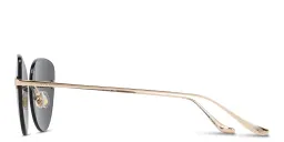 Shop EYE'M Rimless Cat-Eye Sunglasses in Gold online.