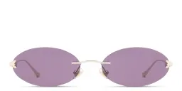 Shop EYE'M Rimless Oval Sunglasses in Light Gold online.