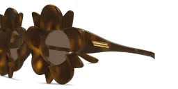 Shop BOTTEGA VENETA Peggy Flower Irregular Sunglasses in Havana online.
