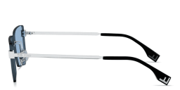 Shop FENDI Sky Rimless Rectangle Sunglasses in Palladium online.