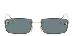 Shop FENDI Fendi First Crystals Rimless Rectangle Sunglasses in Light Gold online.