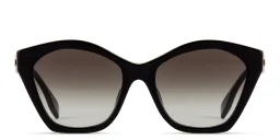 Shop FENDI Lettering Irregular Sunglasses in Black online.