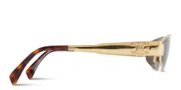 Shop CELINE Metal Triomphe Geometric Sunglasses in Gold online.