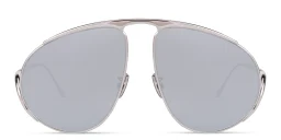 Shop LOEWE Hillock Oversized Aviator Sunglasses in Silver online.