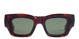 Shop LOEWE Logo Signature Unisex Rectangle Sunglasses in Havana online.