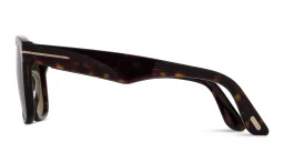 Shop TOM FORD T Logo Square Sunglasses in Havana online.
