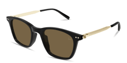 Shop Dunhill Heritage Lock Hinge Combi Square Sunglasses in Black online.
