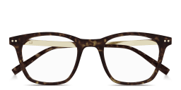 Shop Dunhill Heritage Lock Hinge Combi Square Eyeglasses in Havana online.