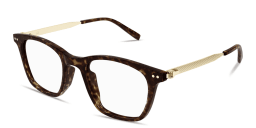Shop Dunhill Heritage Lock Hinge Combi Square Eyeglasses in Havana online.