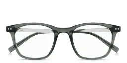 Shop Dunhill Heritage Lock Hinge Combi Square Eyeglasses in Transparent Grey online.