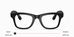 Shop Ray-Ban Meta Wayfarer Unisex Square Sunglasses in Matte Black online.