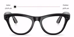 Shop Ray-Ban Meta Skyler Unisex Cat-Eye Sunglasses in Shiny Black online.