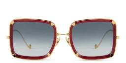 Shop ANNA KARIN KARLSSON White Moon Limited 5th Edition Oversized Square Sunglasses in Red online.