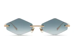 Shop ANNA KARIN KARLSSON Crystal Nest Triangle Unisex Rimless Irregular Sunglasses in Gold online.