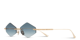Shop ANNA KARIN KARLSSON Crystal Nest Triangle Unisex Rimless Irregular Sunglasses in Gold online.