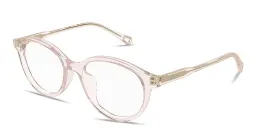 Shop Chloe Logo Signature Panthos Eyeglasses in Transparent Pink online.