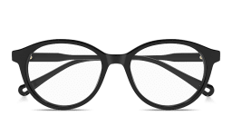Shop Chloe Logo Signature Panthos Eyeglasses in Black online.