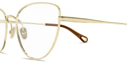Shop Chloe Cat-Eye Eyeglasses in Gold online.