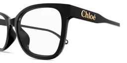Shop Chloe Logo Signature Rectangle Eyeglasses in Black online.