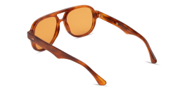 Shop SESTINI Undici Unisex Oversized Aviator Sunglasses in Shiny Honey Tortoise online.