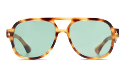Shop SESTINI Undici Unisex Oversized Aviator Sunglasses in Shiny Leopard online.