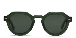 Shop AHLEM Grenelle Unisex Panthos Sunglasses in Dark Green online.