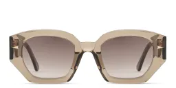 Shop AHLEM Constantine Cat-Eye Sunglasses in Shiny Transparent Smoke online.