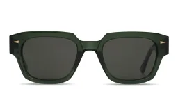 Shop AHLEM Rivoli Rectangle Sunglasses in Dark Green online.