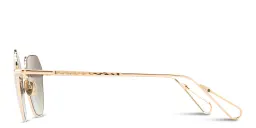 Shop AHLEM Marceline Irregular Sunglasses in champagne online.