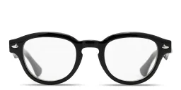Shop SESTINI Sei E Mezzo Unisex Panthos Eyeglasses with Blue Light Filter in Shiny Black online.
