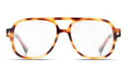 Shop SESTINI Undici Unisex Oversized Aviator Eyeglasses with Blue Light Filter in Shiny Leopard online.