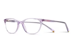 Shop EYE'M Logo Kids Cat-Eye Eyeglasses in Transparent Purple online.