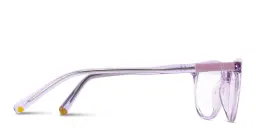 Shop EYE'M Logo Kids Cat-Eye Eyeglasses in Transparent Purple online.