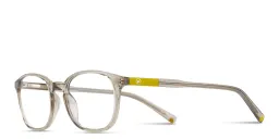 Shop EYE'M Logo Kids Round Eyeglasses in Transparent Beige online.