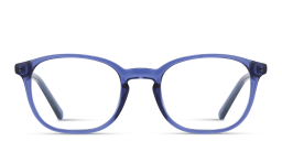 Shop EYE'M Logo Kids Round Eyeglasses in Transparent Blue online.