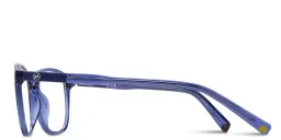 Shop EYE'M Logo Kids Round Eyeglasses in Transparent Blue online.