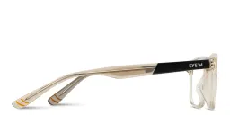 Shop EYE'M Logo Kids Rectangle Eyeglasses in Transparent Beige online.