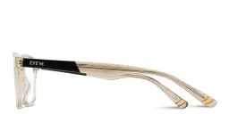 Shop EYE'M Logo Kids Rectangle Eyeglasses in Transparent Beige online.