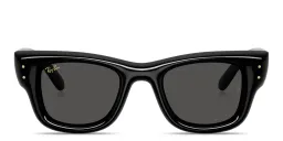 Shop Ray-Ban Wayfarer Puffer Unisex Square Sunglasses in Black online.