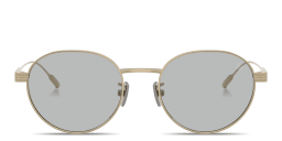 Shop Moncler Subtila Unisex Round Sunglasses in Gold online.
