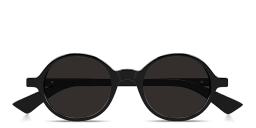 Shop BOTTEGA VENETA Classic Unisex Round Sunglasses in Black online.