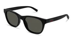 Shop GUCCI Web Square Sunglasses in Black online.