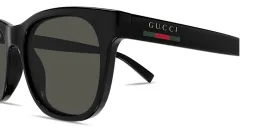 Shop GUCCI Web Square Sunglasses in Black online.