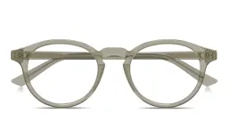 Shop BOTTEGA VENETA Logo Signature Panthos Eyeglasses in Transparent Taupe online.