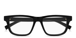 Shop GUCCI Web Rectangle Eyeglasses in Black online.