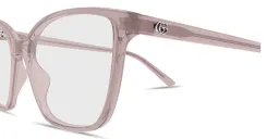 Shop GUCCI GG Cat-Eye Eyeglasses in Transparent Pink online.
