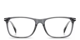 Shop DAVID BECKHAM Talisman Rectangle Eyeglasses in Grey online.
