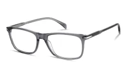 Shop DAVID BECKHAM Talisman Rectangle Eyeglasses in Grey online.