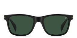 Shop DAVID BECKHAM Talisman Rectangle Sunglasses in Black online.
